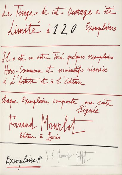 null BUFFET Bernard, 1928-1999
Mon Cirque, 1968
Ouvrage et suite de 44 lithographies...
