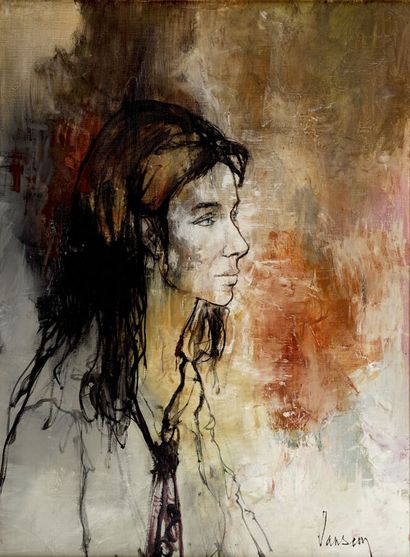 null Jean JANSEM (1920-2013)
Jeune femme brune de profil
Huile sur toile.
Signée...