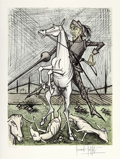 null BUFFET Bernard, 1928-1999
Don Quichotte, 1989
Ouvrage et suite de 10 lithographies...