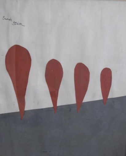 Sarah Stein Composition, gouache et collage sur papier. 49x39cm