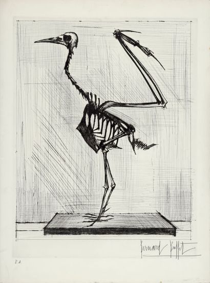 BUFFET Bernard (1928-1999) 
Squelette d'oiseau,...