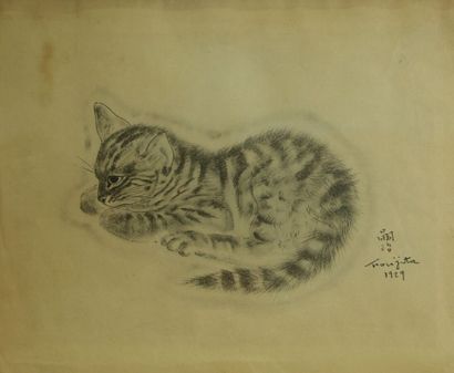 Tsuguharu FOUJITA (1886-1968), d'après 
Chat,...