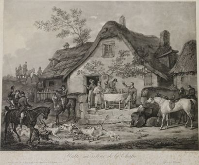 null Carle VERNET (1758-1835), engraved by JAZET
The departure and the halt on the...