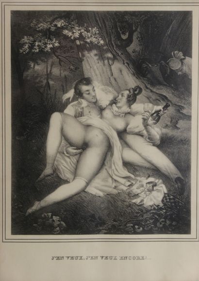 null "I want some, I want some more" and "I am waiting". , 
Suite of two erotic engravings...