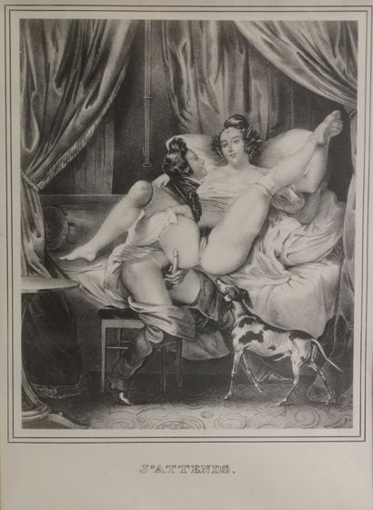 null "I want some, I want some more" and "I am waiting". , 
Suite of two erotic engravings...