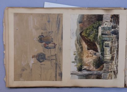 null XIXth century SCHOOL
Dismantled album of landscapes of Brittany and various
33...