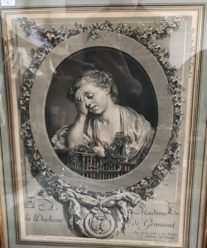 null GREUZE, according to,
"The Duchess Madame de Gramont",
engraving

EISEN, after,...