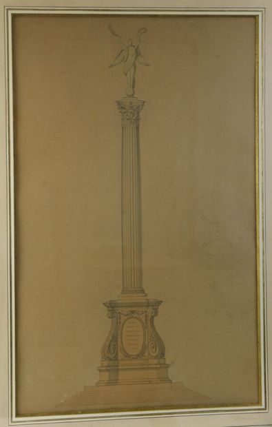 null FRENCH SCHOOL of the second part of the 19th century 
Project for a column of...