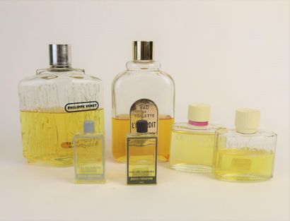 null Various perfumers (years 1960-1980)
Lot including an important bottle of eau...