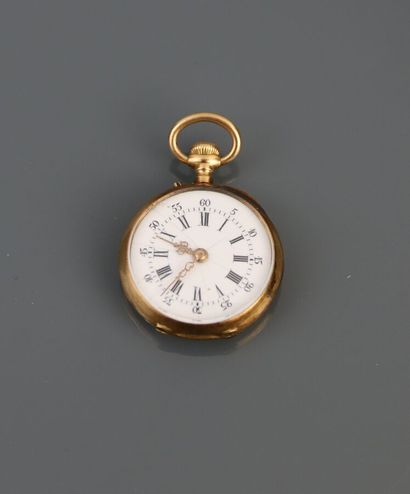 null Gustave SANDOZ, Marine watchmaker
Yellow gold 750°/°° collar watch, white enameled...