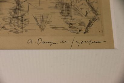 null André DUNOYER DE SEGONZAC (1884-1974)
Eglise, eau-forte, signée en bas à droite...