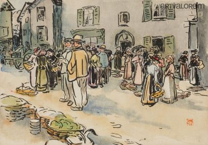 Jules CHADEL (1870-1942)
Place du marché...
