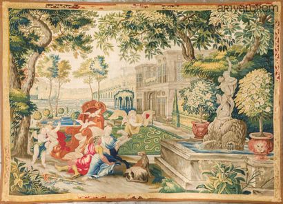 null Importante, rare et fine tapisserie d‘Audenarde Flandres. Début XVIIIe siècle...