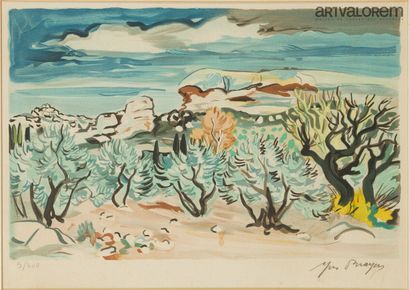 Yves BRAYER (1907-1990) 
Oliviers aux Baux,...