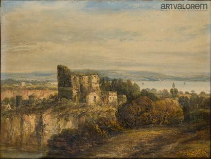 ÉCOLE ANGLAISE du XIXe siècle,
Chepstow Castle,...