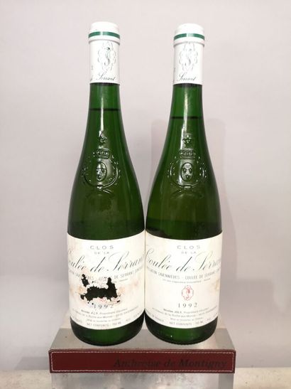 2 bouteilles Clos de la COULEE de SERRANT...