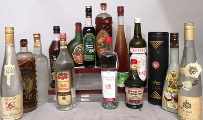 15 flacons ALCOOLS et LIQUEURS DIVERS A VENDRE...