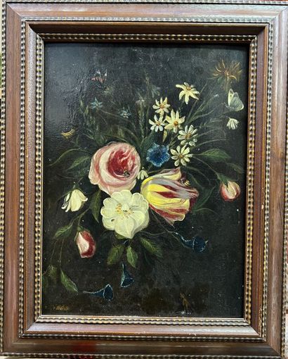 Ecole du XIXe siècle
Bouquet de fleur et...