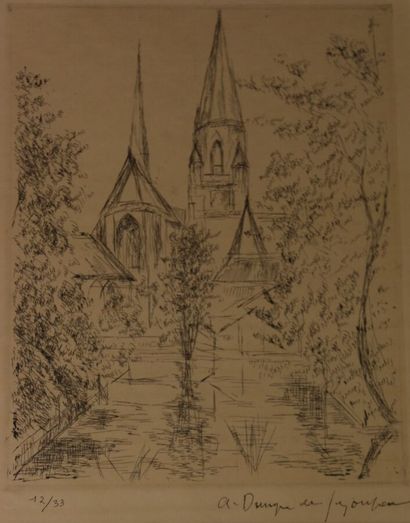 André DUNOYER DE SEGONZAC (1884-1974)
Eglise,...