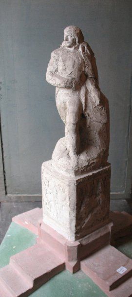 DIONISI Pierre (1904-1976) Projet en plâtre d'une statue de Napoléon Ht : 56 cm,...