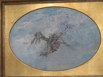 J.MAZEROLLE « Nuée céleste » Huile sur toile Signée en à droite 52 x 37 cm