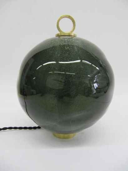 JEAN-MICHEL OTHONIEL Lampe-perle (2014) perle en verre soufflée de Murano gris, paillettes...