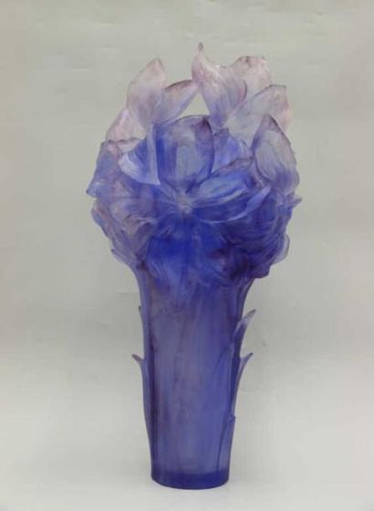 Ateliers DAUM Vase Amaryllis (2011) pâte de cristal 60 cm de haut