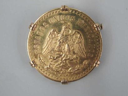 null MONNAIE "Mexique.50 pesos, 1944, monté en pendentif.Poids: 48 gr."