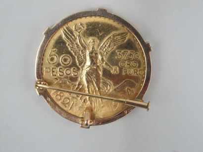 null MONNAIE "Mexique.50 pesos, 1944, monté en pendentif.Poids: 48 gr."
