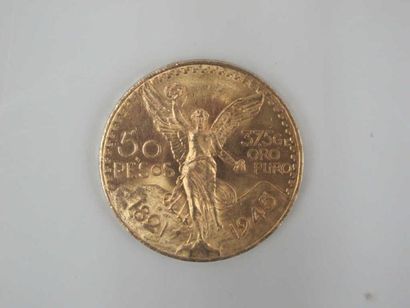 null MONNAIE "Mexique. 50 pesos or, 1945."