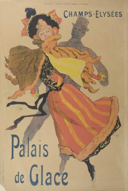 CHERET Jules PALAIS DE GLACE supplément du Courrier Français 1896 encadré 38,5 x...