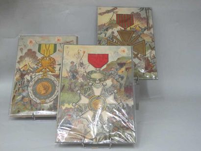 null Trois plaques de puzzles sur la guerre de 14-18 de marque PR.Dim: 32 x 21,5...
