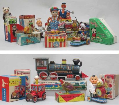 null Ensemble de 30 jouets mécaniques et leur boite, provenance France, Chine, Japon...