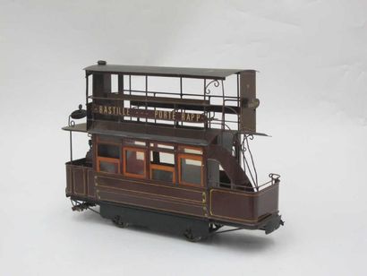 null Maquette. Bastille-Porte Rapp. Tramway à vapeur à Impériale.27 x 22 cm