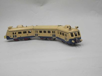 JEP Autorail 3 voitures bleu et beige