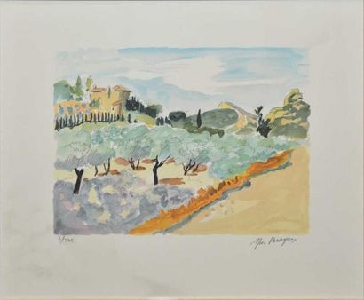 BRAYER Yves, 1907-1990 Oliviers et mas aux baux Lithographie en couleurs, n°6/275,...