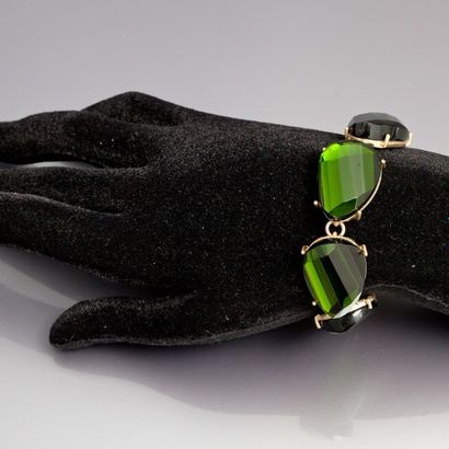 null Liz Clairborne - (années 1990 - Etats Unis) Bracelet composé de 5 cristaux taillés...