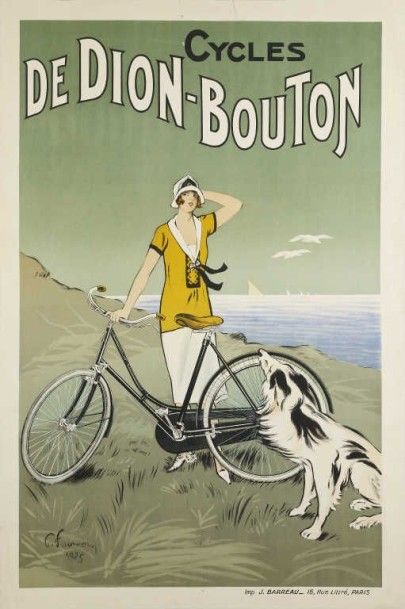 null FOURNERY .DE DION -BOUTON CYCLES 1927 imp. Barreau entoilée bon état avec déchirure...