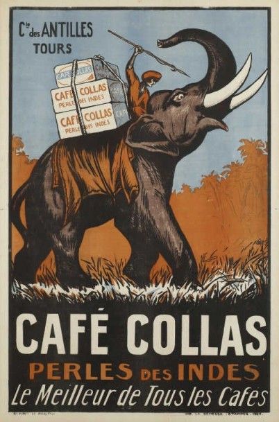 CAFE COLLAS Cie des Antilles 1927 imp. La...
