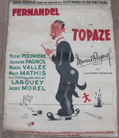 null Deux affiches de films de Marcel Pagnol 120 x 160 cm état moyen : LA FILLE DU...