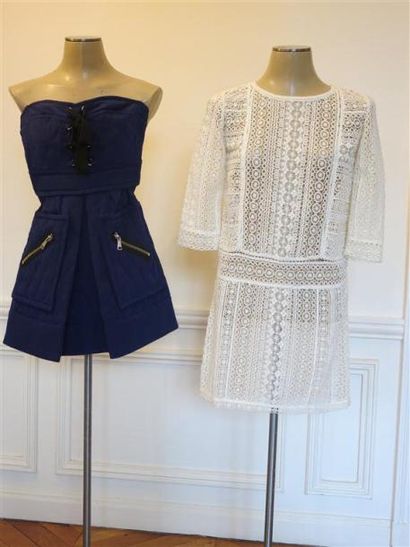 Maje et Sonia Rykiel Lot comprenant:1 robe dentelle crème Maje T.1 et 1 robe Sonia...