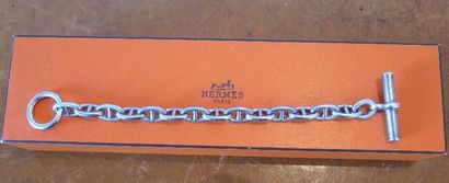 HERMES Gourmette en argent.Poids: 40 g.