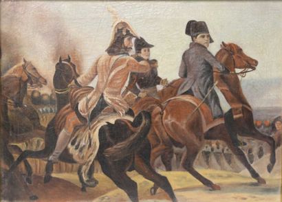 null Napoléon I. Huile sur toile non signée, fragment.. 39x53.5cm