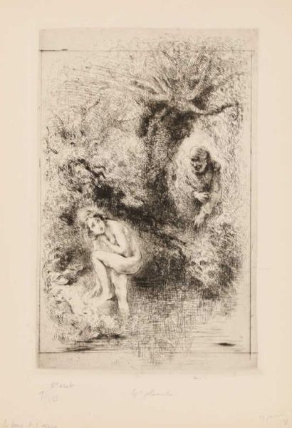 POLAT Tigrane (1874 - 1950) Fable de La Fontaine, le loup et L'agneau. Quatrième...