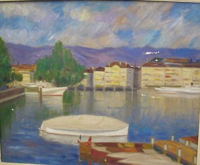 MUTAFIAN, Zareh (1907-1980) La marina. Huile sur toile, signée, datée en bas à gauche...