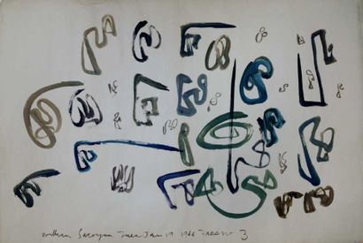 SAROYAN William (1908-1981) Sans titre. Aquarelle sur papier. Signée, "William Saroyan...