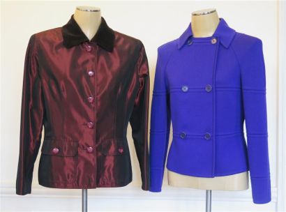 Céline & Nina Ricci Lot comprenant: 1veste Céline en jersey bleu dur T.38 et 1 veste...