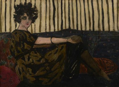 null Attribué à Auguste CHABAUD (1882-1955). huile sur toile Portrait de femme assise....