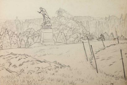 null Lucien OTT(1870-1927) Paysages. 4 dessins à la pierre noire et 12 dessins d...