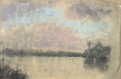 null André BARBIER (1883-1970) "paysages", pastel sur papier, cachet. 38x55cm
